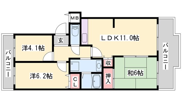 サニーハイツ嵐山の物件間取画像